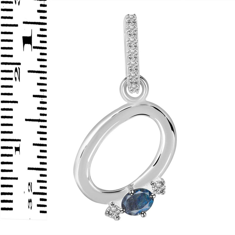 Labradorite & White Topaz Alphabet O Pendant LBD-RDA-41.