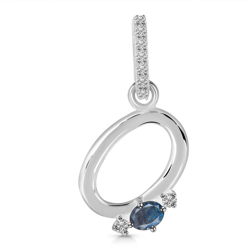 Labradorite & White Topaz Alphabet O Pendant LBD-RDA-41.