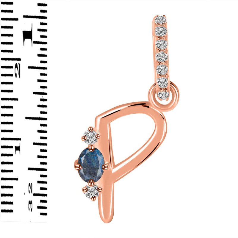 Labradorite & White Topaz Alphabet P Pendant LBD-RDA-42.