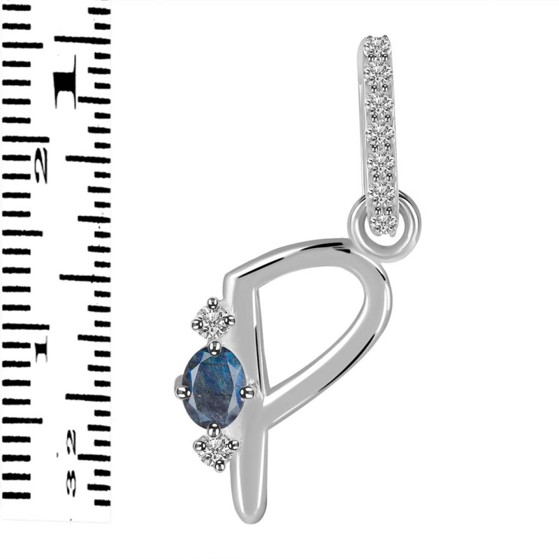 Labradorite & White Topaz Alphabet P Pendant LBD-RDA-42.