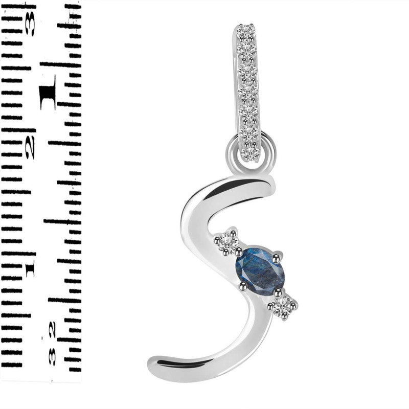 Labradorite & White Topaz Alphabet S Pendant LBD-RDA-45.