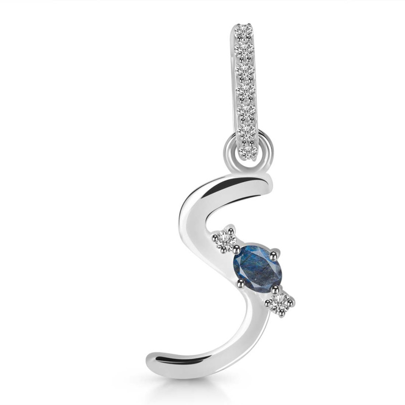 Labradorite & White Topaz Alphabet S Pendant LBD-RDA-45.
