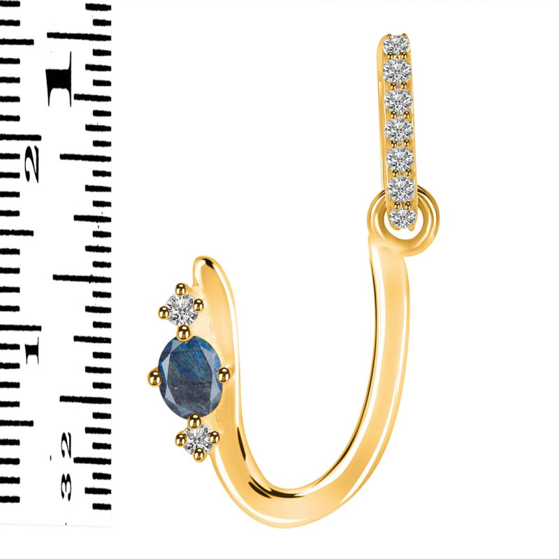 Labradorite & White Topaz Alphabet U Pendant LBD-RDA-47.