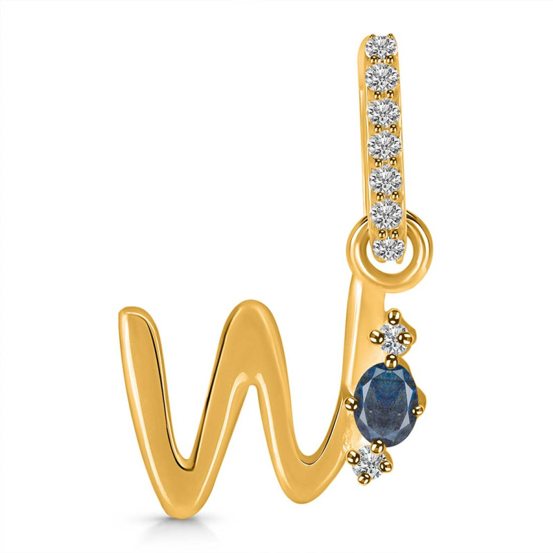 Labradorite & White Topaz Alphabet W Pendant LBD-RDA-49.