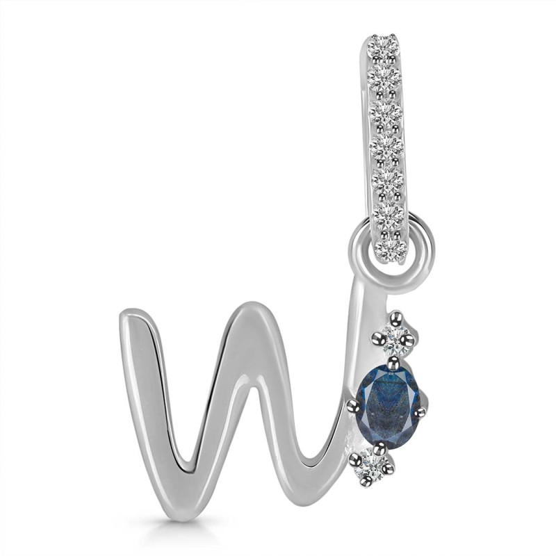 Labradorite & White Topaz Alphabet W Pendant LBD-RDA-49.