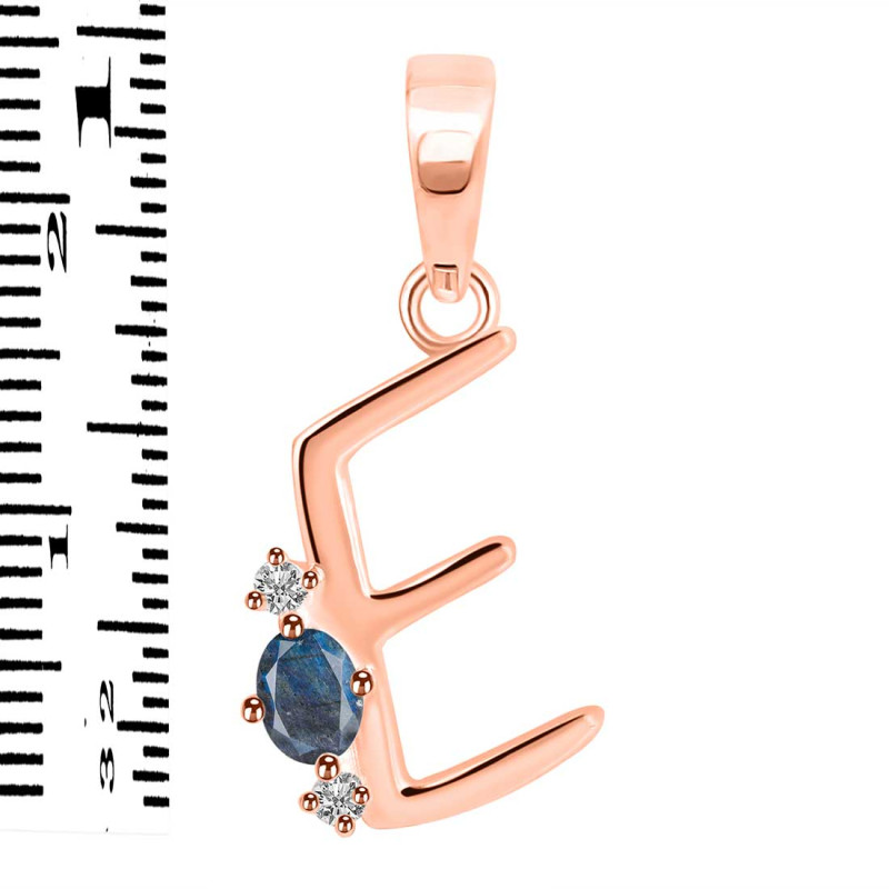 Labradorite & White Topaz Alphabet E Pendant LBD-RDA-5.
