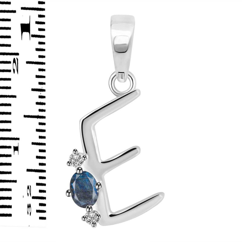 Labradorite & White Topaz Alphabet E Pendant LBD-RDA-5.