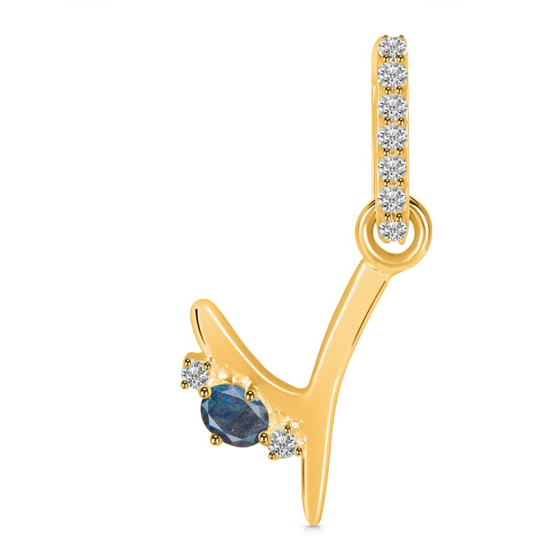 Labradorite & White Topaz Alphabet Y Pendant LBD-RDA-51.