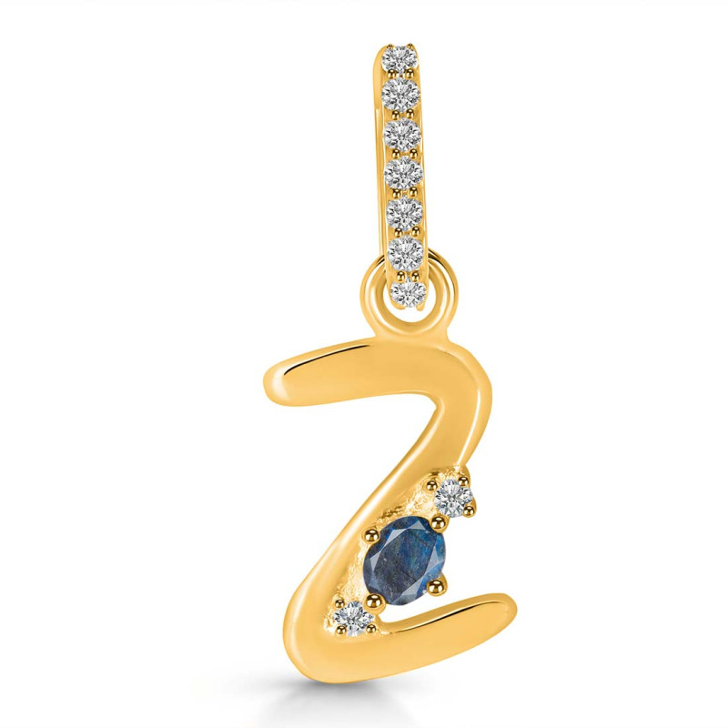 Labradorite & White Topaz Alphabet Z Pendant LBD-RDA-52.