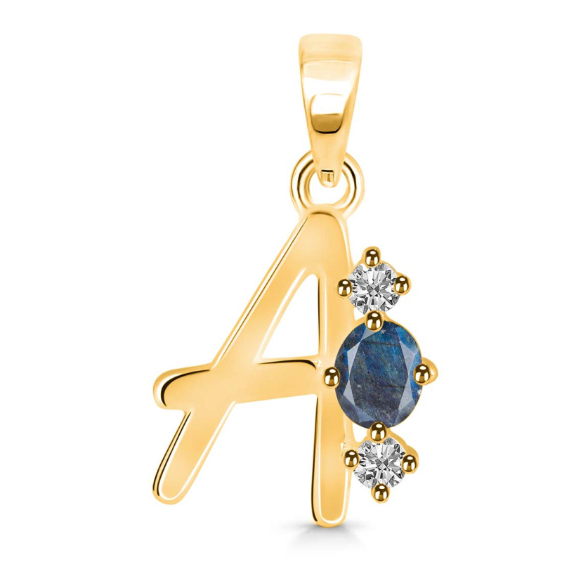 Labradorite & White Topaz Alphabet A Pendant LBD-RDA-53.