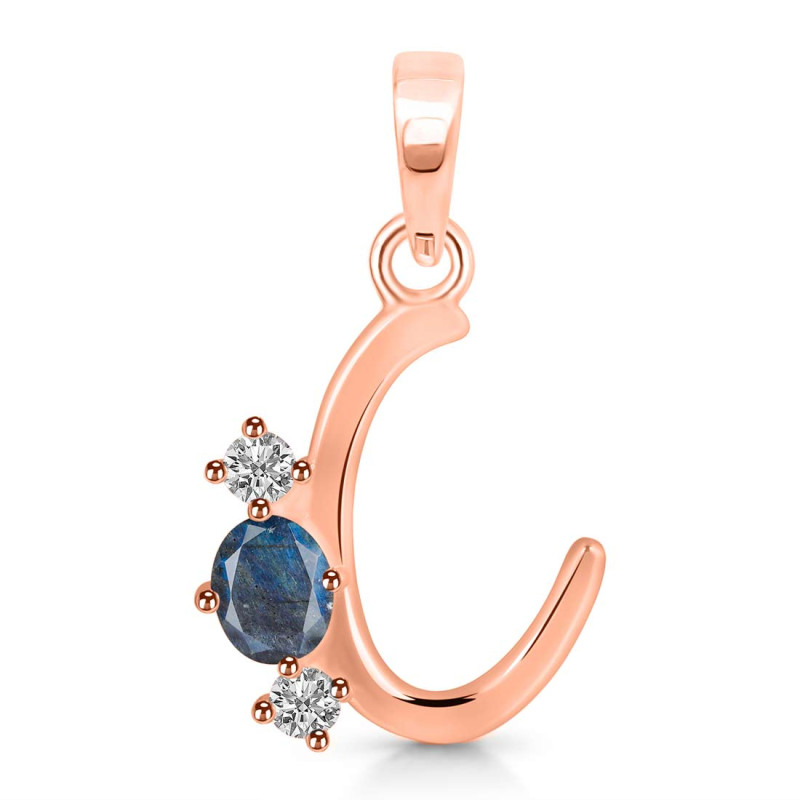 Labradorite & White Topaz Alphabet C Pendant LBD-RDA-55.