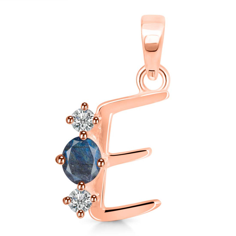 Labradorite & White Topaz Alphabet E Pendant LBD-RDA-57.
