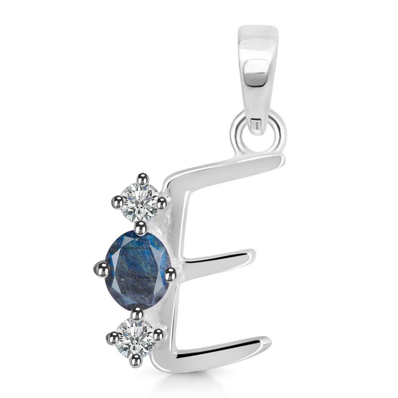 Labradorite & White Topaz Alphabet E Pendant LBD-RDA-57.