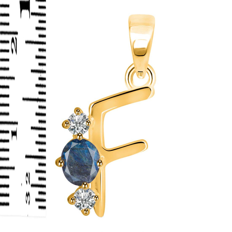 Labradorite & White Topaz Alphabet F Pendant LBD-RDA-58.