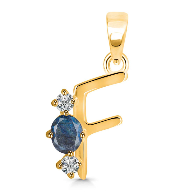 Labradorite & White Topaz Alphabet F Pendant LBD-RDA-58.