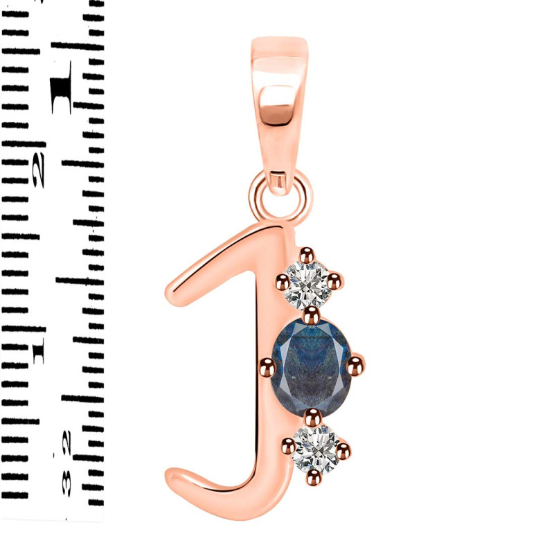 Labradorite & White Topaz Alphabet J Pendant LBD-RDA-62.