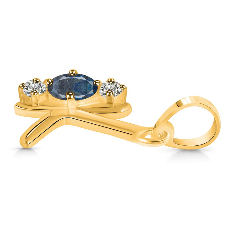 Labradorite & White Topaz Alphabet K Pendant LBD-RDA-63.