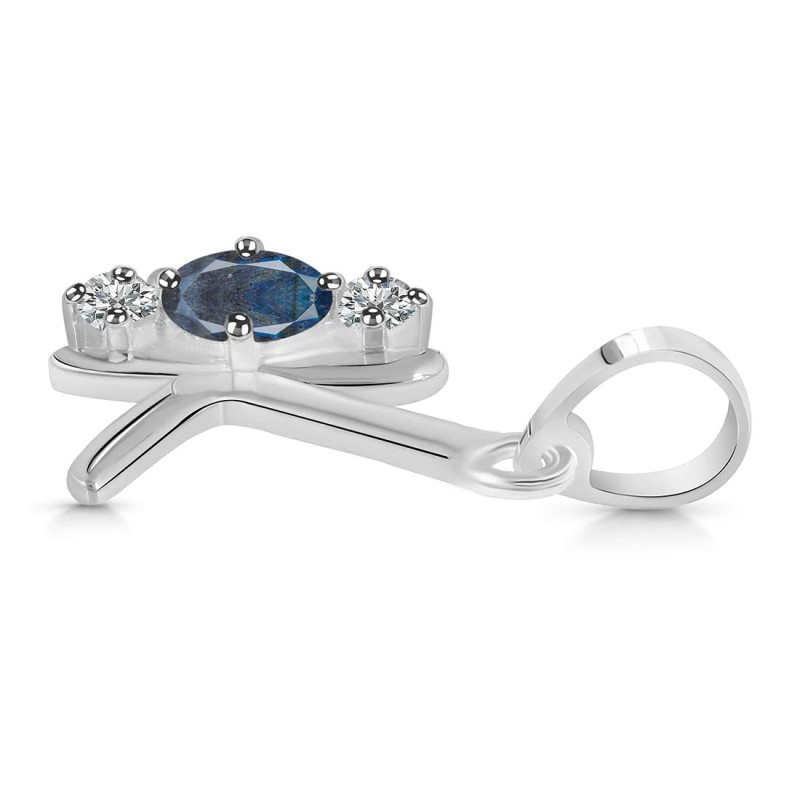 Labradorite & White Topaz Alphabet K Pendant