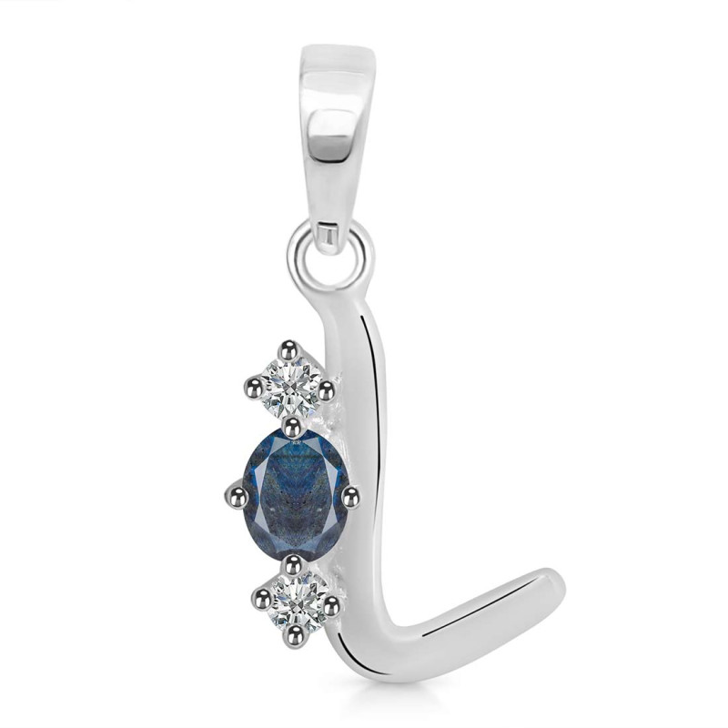 Labradorite & White Topaz Alphabet L Pendant LBD-RDA-64.