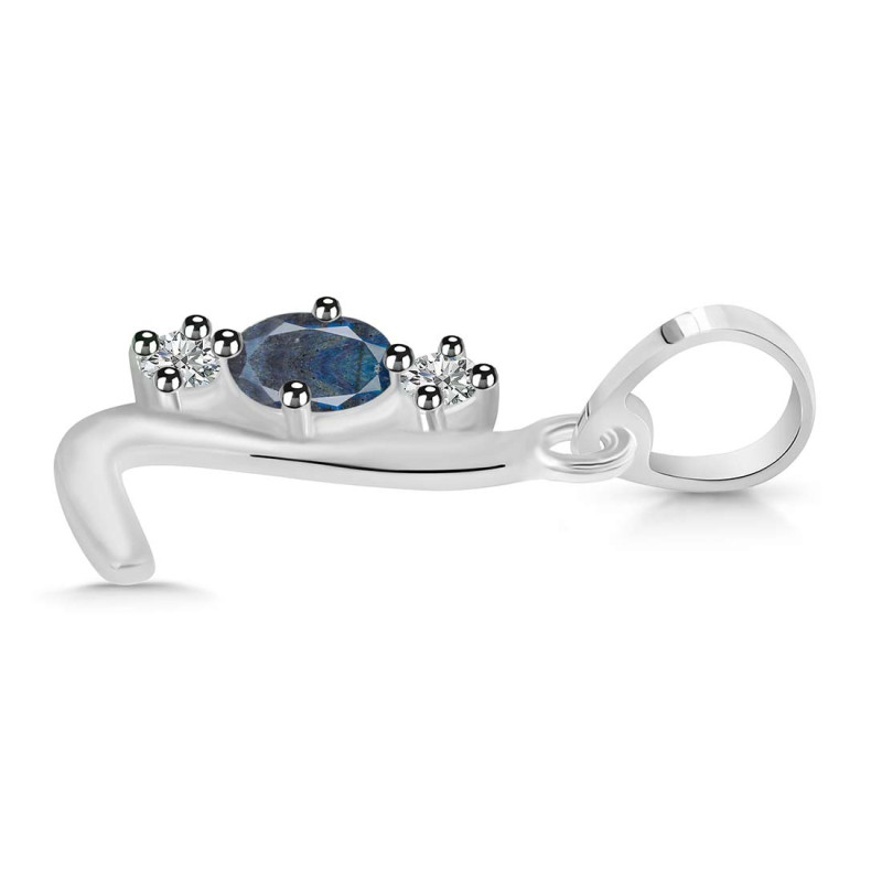 Labradorite & White Topaz Alphabet L Pendant