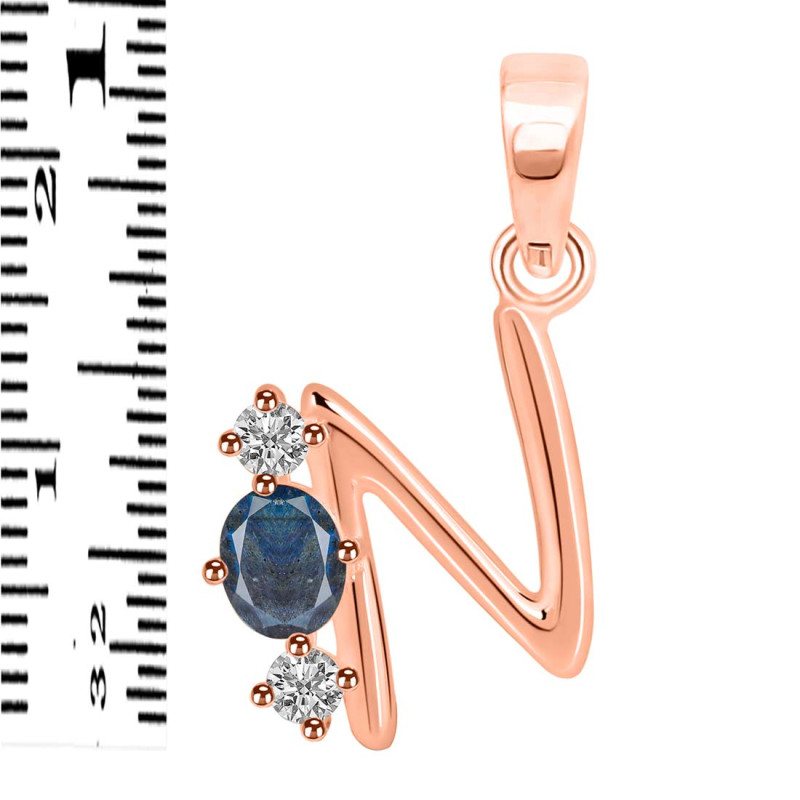 Labradorite & White Topaz Alphabet N Pendant LBD-RDA-66.