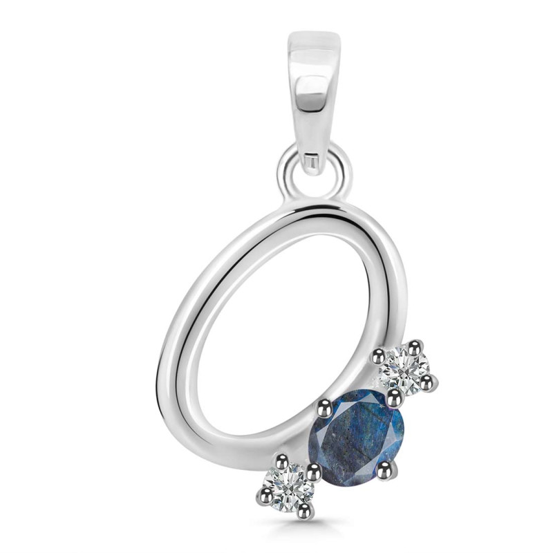 Labradorite & White Topaz Alphabet O Pendant LBD-RDA-67.