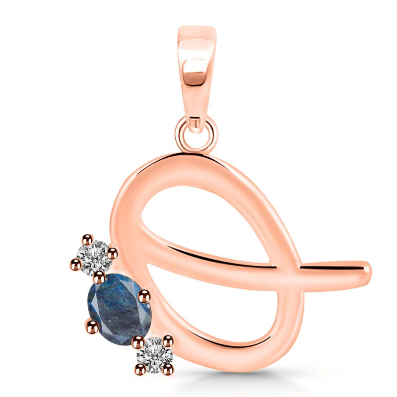 Labradorite & White Topaz Alphabet Q Pendant LBD-RDA-69.