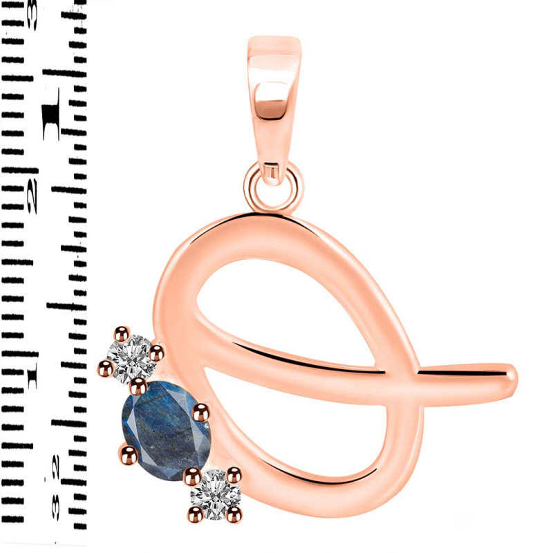 Labradorite & White Topaz Alphabet Q Pendant LBD-RDA-69.