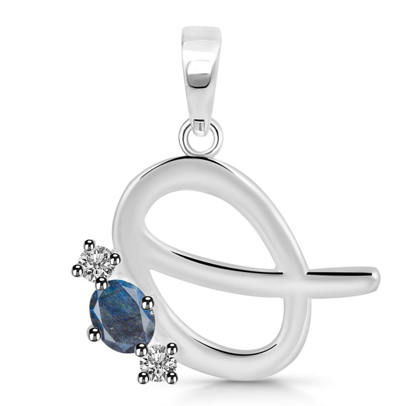 Labradorite & White Topaz Alphabet Q Pendant LBD-RDA-69.