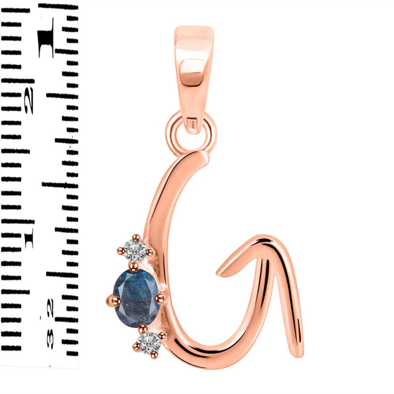 Labradorite & White Topaz Alphabet G Pendant LBD-RDA-7.
