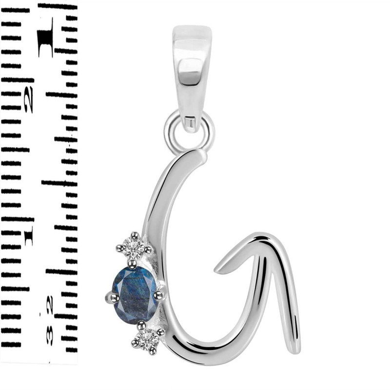 Labradorite & White Topaz Alphabet G Pendant LBD-RDA-7.