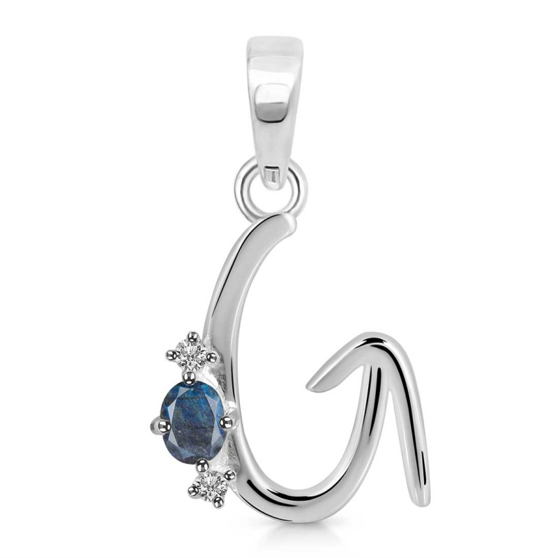 Labradorite & White Topaz Alphabet G Pendant LBD-RDA-7.