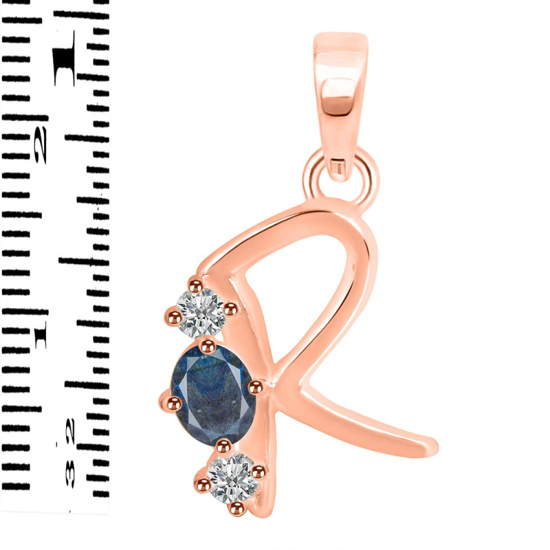 Labradorite & White Topaz Alphabet R Pendant LBD-RDA-70.