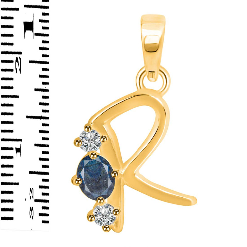 Labradorite & White Topaz Alphabet R Pendant LBD-RDA-70.