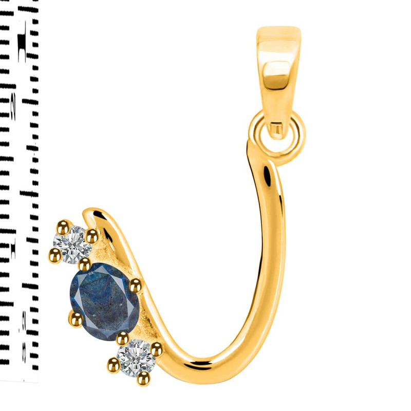 Labradorite & White Topaz Alphabet U Pendant LBD-RDA-73.