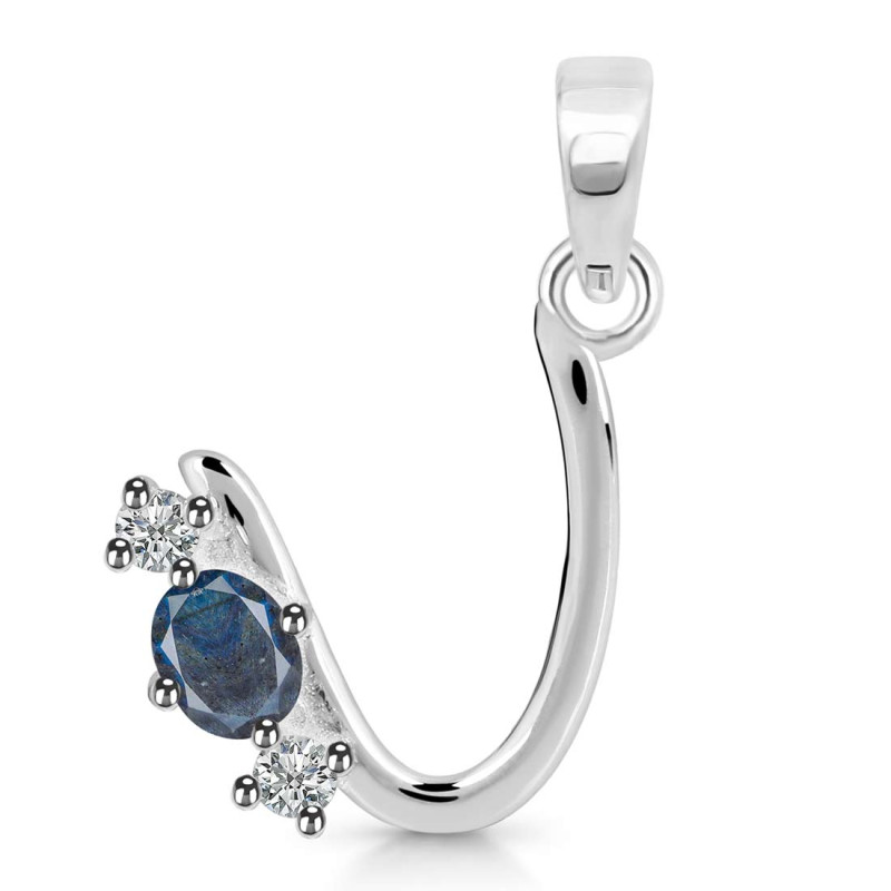 Labradorite & White Topaz Alphabet U Pendant LBD-RDA-73.