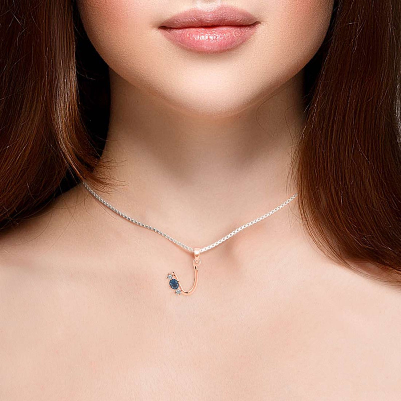 Labradorite & White Topaz Alphabet U Pendant LBD-RDA-73.
