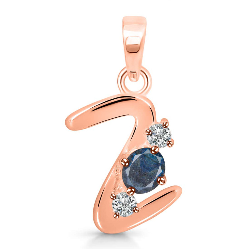 Labradorite & White Topaz Alphabet Z Pendant LBD-RDA-78.