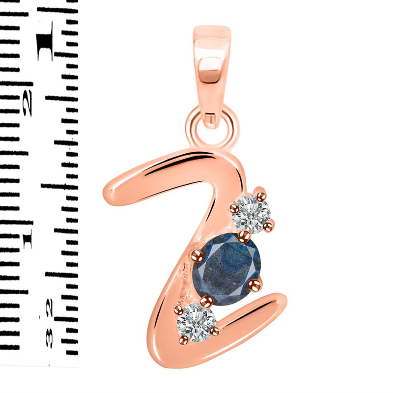 Labradorite & White Topaz Alphabet Z Pendant LBD-RDA-78.