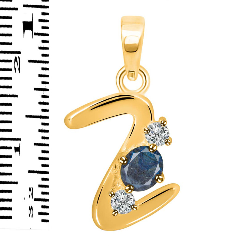 Labradorite & White Topaz Alphabet Z Pendant LBD-RDA-78.