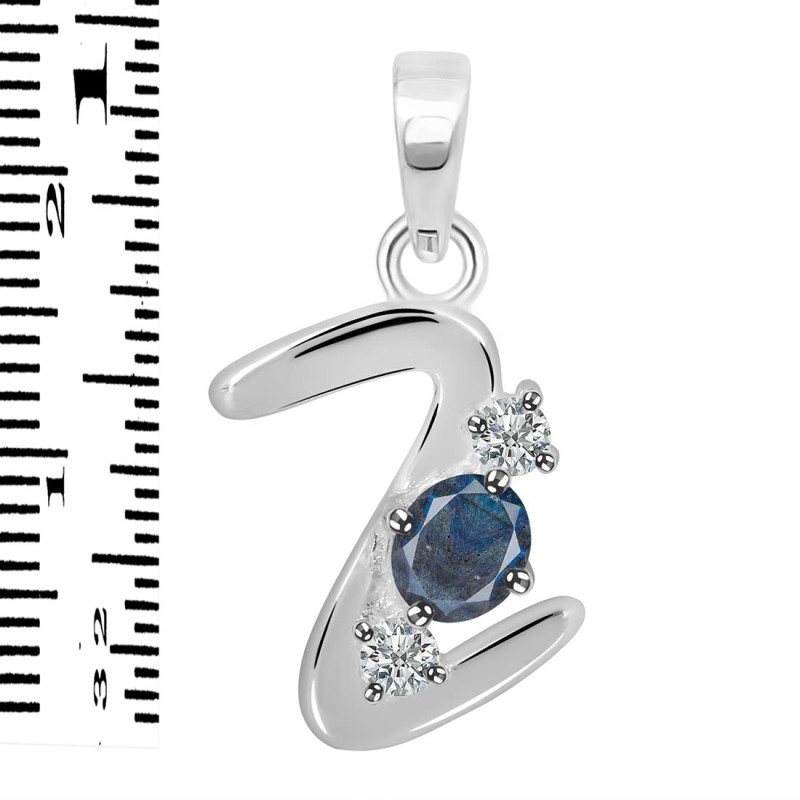 Labradorite & White Topaz Alphabet Z Pendant LBD-RDA-78.
