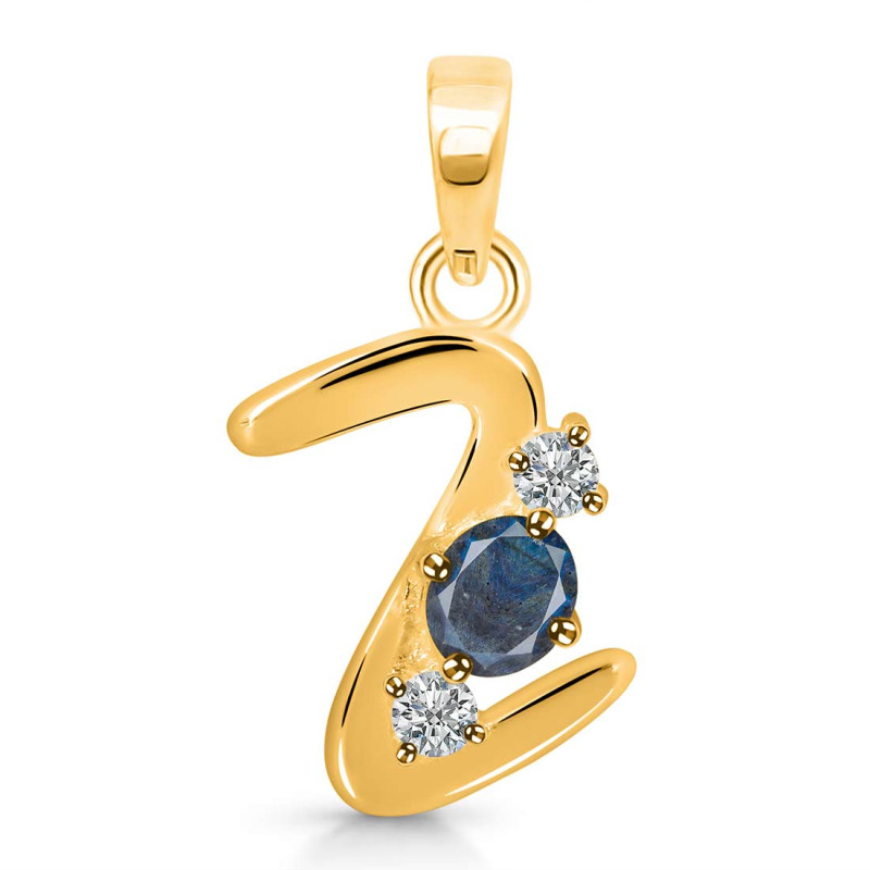Labradorite & White Topaz Alphabet Z Pendant LBD-RDA-78.