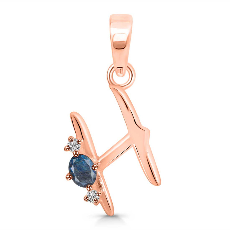 Labradorite & White Topaz Alphabet H Pendant LBD-RDA-8.