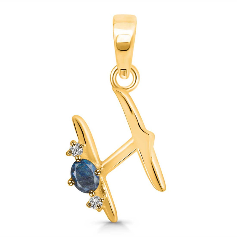 Labradorite & White Topaz Alphabet H Pendant LBD-RDA-8.