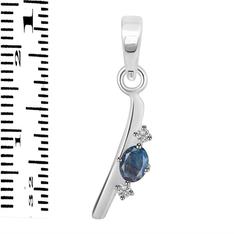 Labradorite & White Topaz Alphabet I Pendant LBD-RDA-9.