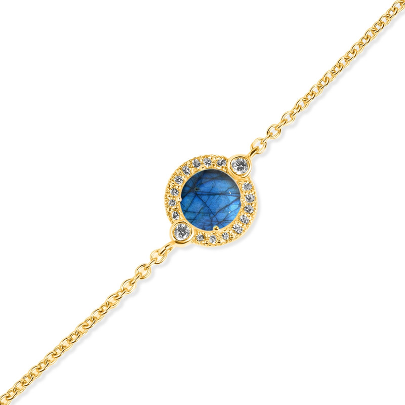 Labradorite & White Topaz Bracelet With Adjustable Camera Lock LBD-RDB-65.