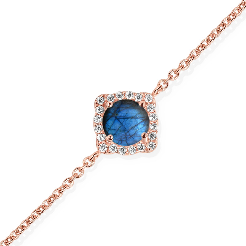 Labradorite & White Topaz Bracelet With Adjustable Camera Lock LBD-RDB-66.