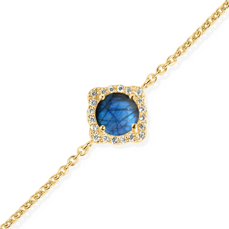 Labradorite & White Topaz Bracelet With Adjustable Camera Lock LBD-RDB-66.