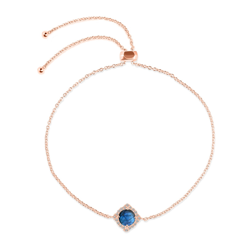 Labradorite & White Topaz Bracelet With Adjustable Camera Lock LBD-RDB-66.