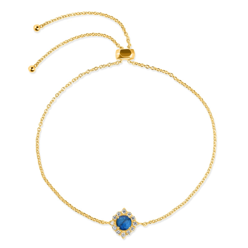 Labradorite & White Topaz Bracelet With Adjustable Camera Lock LBD-RDB-67.